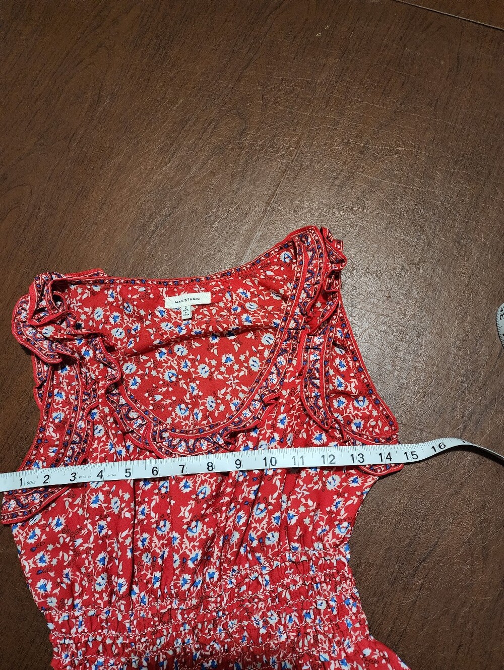 Max Studio Red Floral Tiered Maxi Dress - Picture 8 of 10